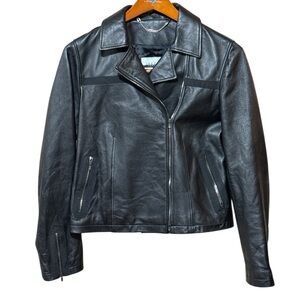 EUC - Jaeger London Leather Moto Jacket - Size 12